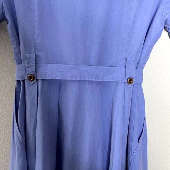 SIMPLE RETRO  BLUE  COTTAGECORE VINTAGE INSPIRED   COTTON MIDI  DRESS  SIZE S - Picture 10 of 10